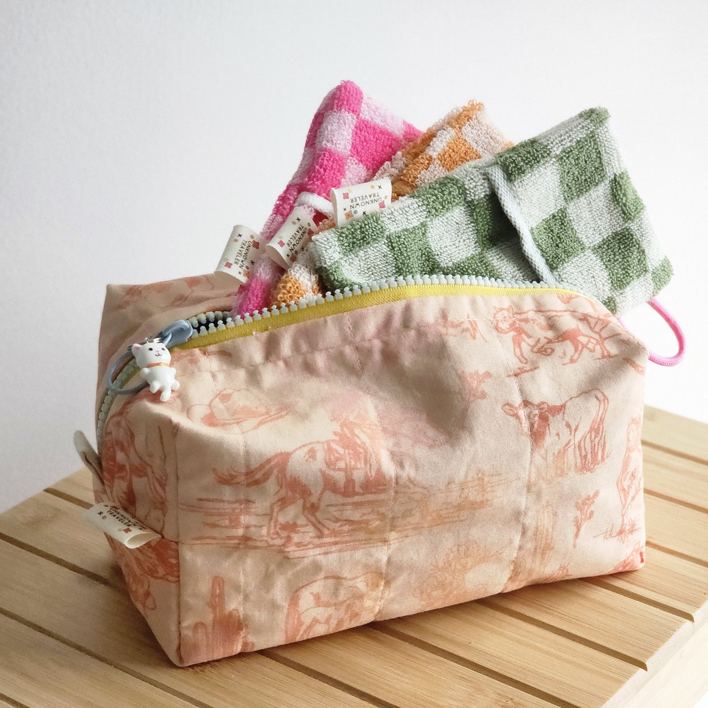checkered soap pouch