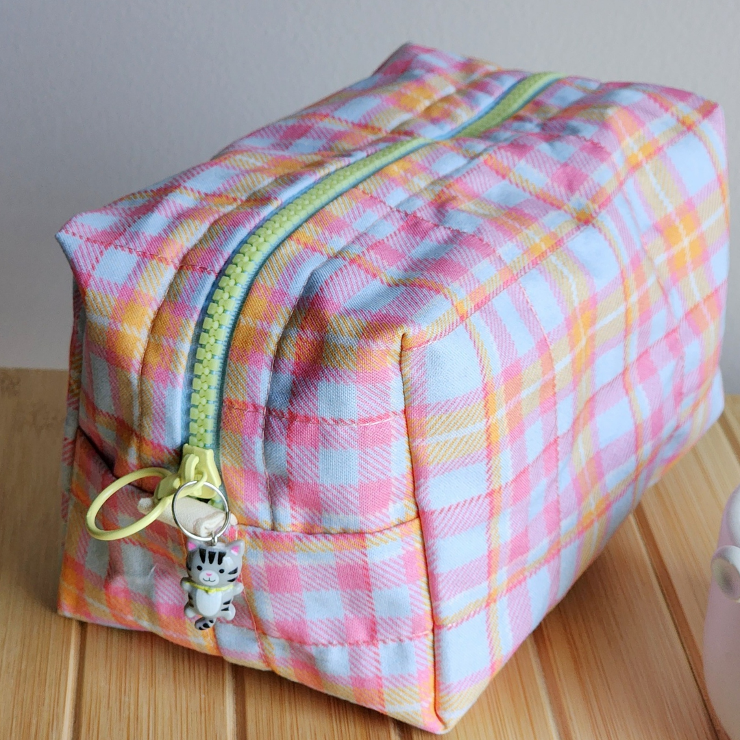 pretty in plaid | skincare caddy bag