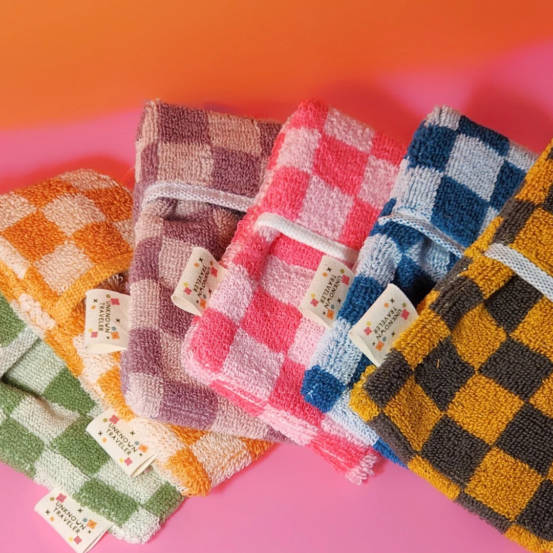 checkered soap pouch