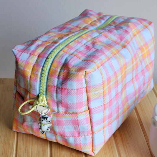 pretty in plaid | skincare caddy bag