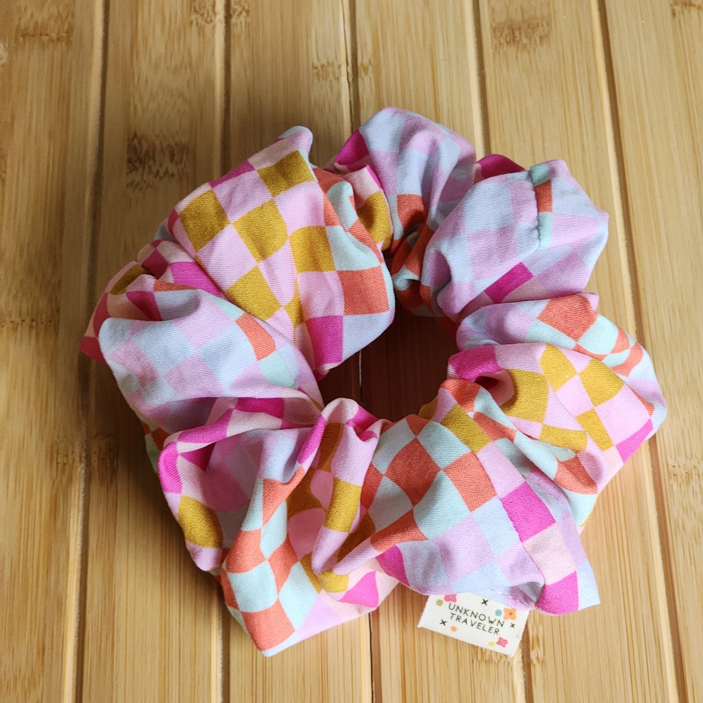XL multicolor checkered scrunchie